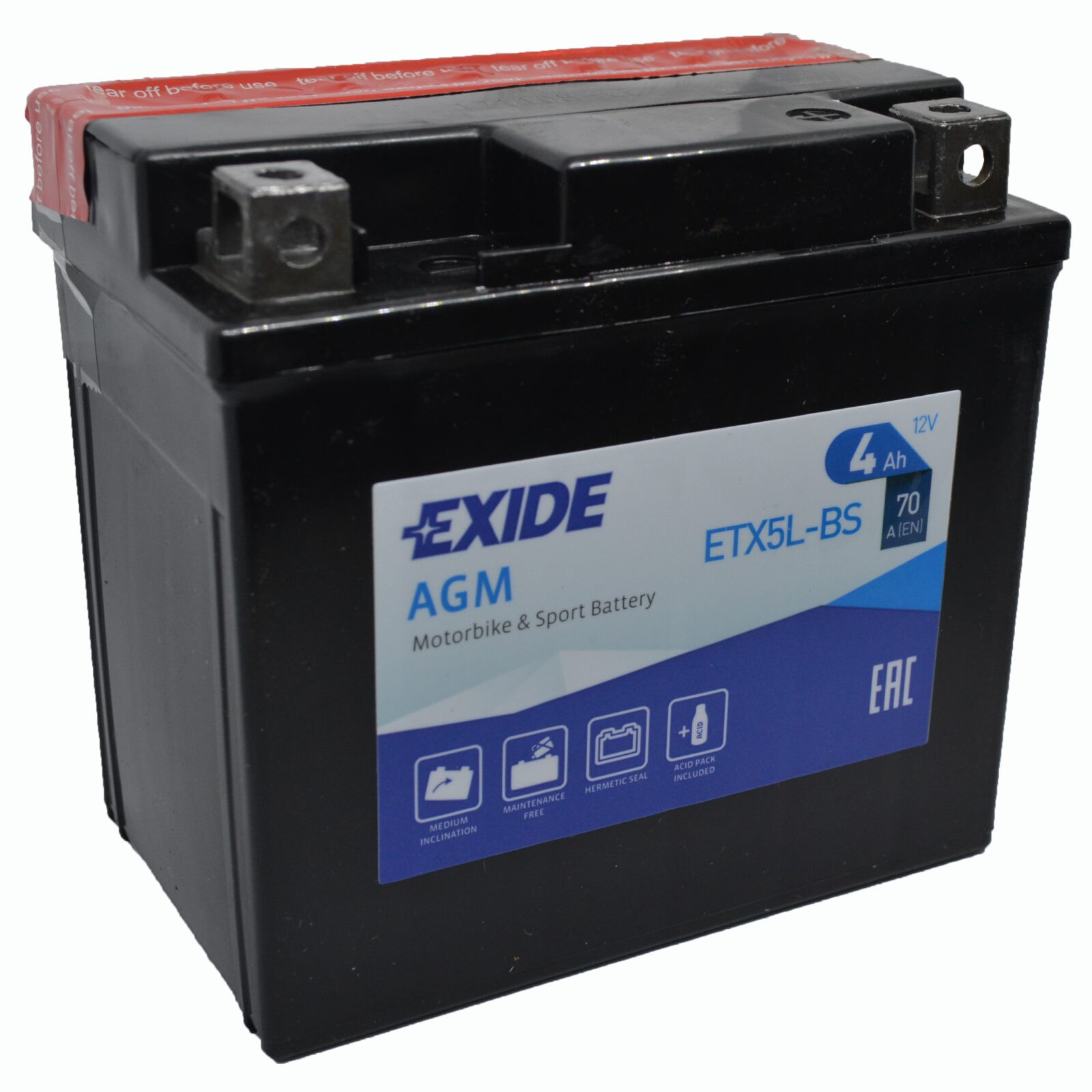 Аккумулятор Exide ETX5L-BS AGM 12 V 4 AH 70 A ETN 0 B0, Exide